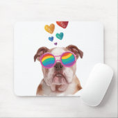 Englischer Bulldog am Valentinstag Mousepad (Mit Mouse)