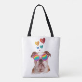 Englischer Bulldog am Valentinstag Tasche (Rückseite)