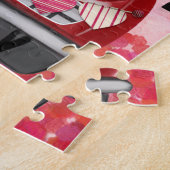 Englischer Bulldog Autofahrer mit Herz Valentine' Puzzle (Seite)