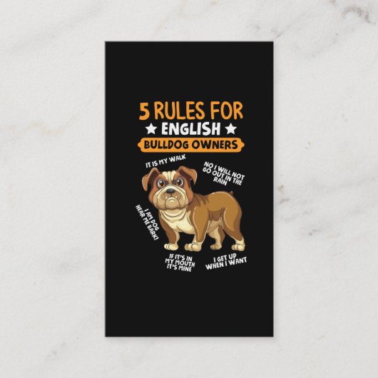 Englischer Bulldog Besitzer Humorer Hund Lover Visitenkarte (Vorderseite)