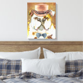 Englischer Bulldog, der eine Brille mit Aquarell t Leinwanddruck (Insitu (Schlafzimmer))