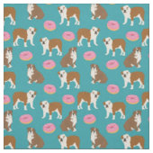 Englischer Bulldog Donuts Türkis Stoff (Muster)