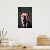 Englischer Bulldog in einem Anzug | Mein Bulldog-B Poster (Küche)