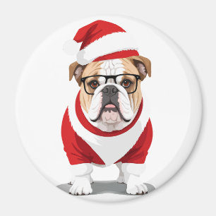 Englischer Bulldog in Santa Kostüme Bezaubernd lus Magnet