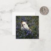 Englischer Bulldog in Texas Bluebonnets Note Card Mitteilungskarte (Vorderseite/Rückseite Beispiel)