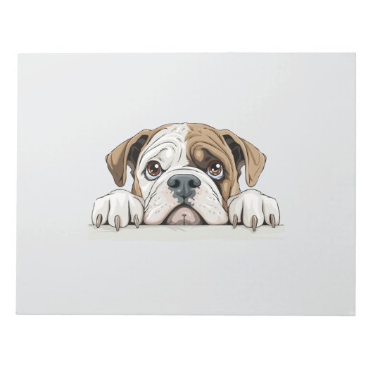 Englischer Bulldog Pinking Niedlich Adorable Funny Notizblock (Vorderseite)