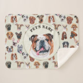 Englischer Bulldog und Freunde personalisiertes Ha Sherpadecke (Vorderseite (Horizontal))