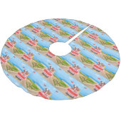 Englischer Bulldog-Valentinstag-Truckbaumrock Polyester Weihnachtsbaumdecke (Schrägansicht)