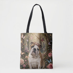 ENGLISCHER BULLDOGGE IM VERZAUBERTEN WALD TASCHE