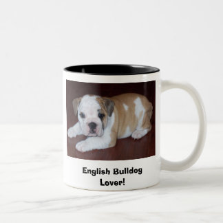 Englischer Bulldoggen-Liebhaber! Zweifarbige Tasse