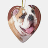 Englischer Bulldoggen-Welpe Keramik Ornament (Links)