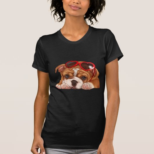 Englischer Bulldoggen-Welpe T-Shirt (Vorderseite)