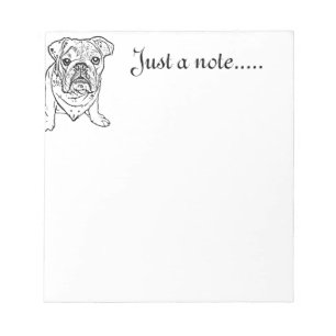 Englischer Bulldoggennotizblock Notizblock