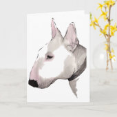 Englischer Bullterrier Karte (Gelbe Blume)