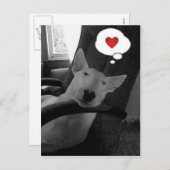 englischer Bullterrier-Valentinsgruß Feiertagspostkarte (Vorne/Hinten)