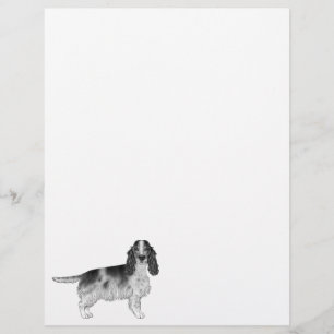 Englischer Cocker Spaniel Entwurf in Schwarz und W Briefbogen