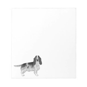 Englischer Cocker Spaniel Entwurf in Schwarz und W Notizblock