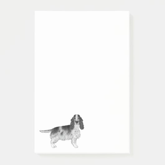 Englischer Cocker Spaniel Entwurf in Schwarz und W Post-it Klebezettel (Vorderseite)