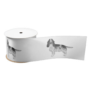 Englischer Cocker Spaniel Entwurf in Schwarz und W Satinband