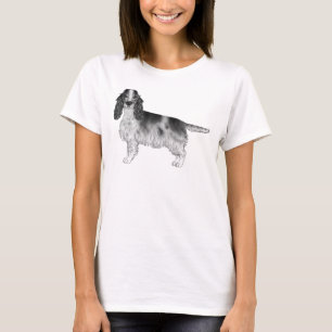 Englischer Cocker Spaniel Entwurf in Schwarz und W T-Shirt
