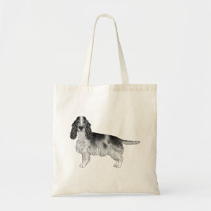 Englischer Cocker Spaniel Entwurf in Schwarz und W Tragetasche