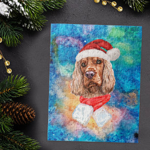 Englischer Cocker Spaniel Hund Weihnachten Puzzle