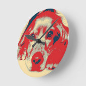 Englischer Cocker spaniel, Hund, Welpe Runde Wanduhr (Winkel)