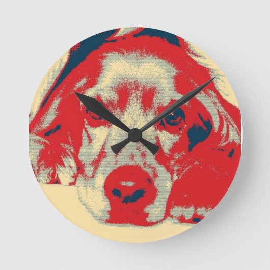 Englischer Cocker spaniel, Hund, Welpe Runde Wanduhr (Vorderseite)