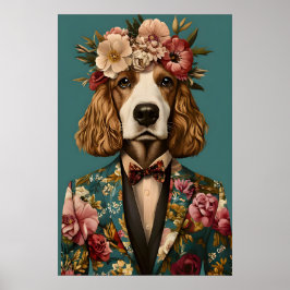 Englischer Cocker Spaniel im Anzug Poster, Cocker Poster