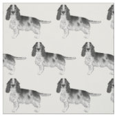 Englischer Cocker Spaniel in Schwarz-Weiß-Muster Stoff (Muster)