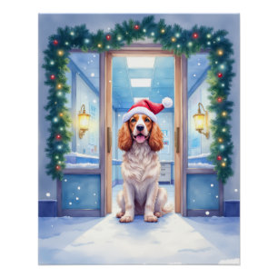 Englischer Cocker Spaniel Krankenstation Santa Hut Poster