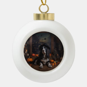 Englischer Cocker Spaniel Kürbisse Halloween Gruse Keramik Kugel-Ornament