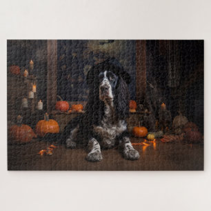 Englischer Cocker Spaniel Kürbisse Halloween Gruse Puzzle