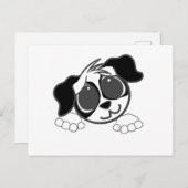 englischer Cocker spaniel Schwarz-Weiß-Pechkarren Postkarte (Vorne/Hinten)