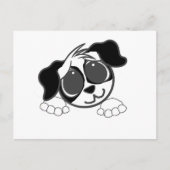 englischer Cocker spaniel Schwarz-Weiß-Pechkarren Postkarte (Vorderseite)