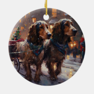 Englischer Cocker Spaniel Weihnachtsfestliche Jahr Keramik Ornament