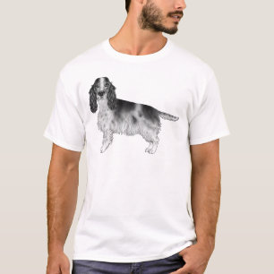 Englischer Cocker Spaniel Zeichnung in Schwarz und T-Shirt