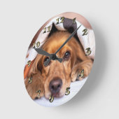 Englischer Cocker Spanier Hund Runde Wanduhr (Winkel)