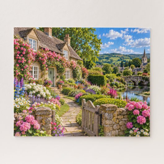 Englischer Cottage-Garten Puzzle (Horizontal)