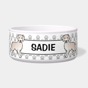 Englischer Cream Golden Retriever Hund mit dem Nam Napf