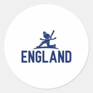 Englischer Cricket-Fan. Männer Runder Aufkleber