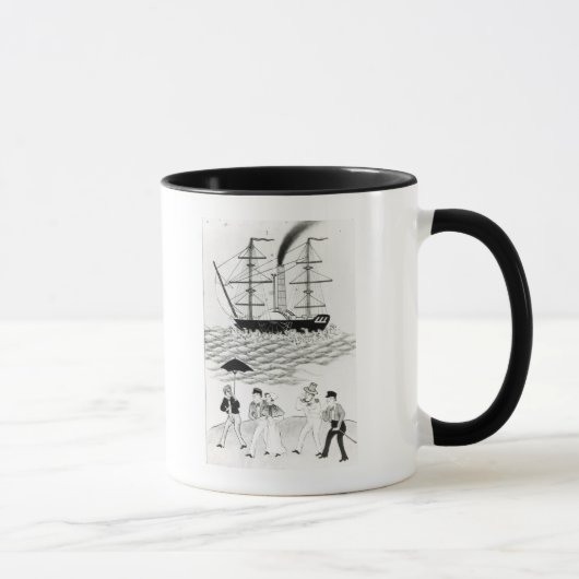 Englischer Dampfer an Bezirk, 1840 Tasse (Rechts)
