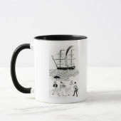 Englischer Dampfer an Bezirk, 1840 Tasse (Links)