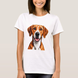 Englischer Foxhound Hund Helle, glückliche Mimik T-Shirt