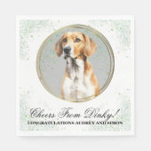 Englischer Foxhound Hund Hochzeit Napkins mit Foto Serviette (Vorderseite)