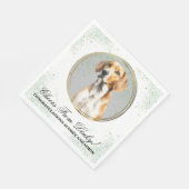 Englischer Foxhound Hund Hochzeit Napkins mit Foto Serviette (Ecke)