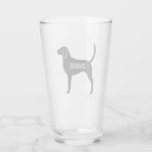Englischer Foxhound-HundeSilhouette personalisiert Glas (Rückseite)