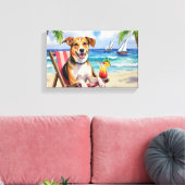 Englischer Fuchsjagdhund am Strand Leinwanddruck (Insitu (Wohnzimmer))