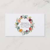 Englischer Garten bunt Blume Kranz Geschäft kann Visitenkarte (Vorderseite)