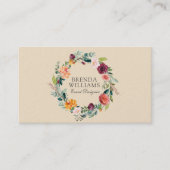 Englischer Garten bunt Blume Kranz Geschäft kann Visitenkarte (Vorderseite)